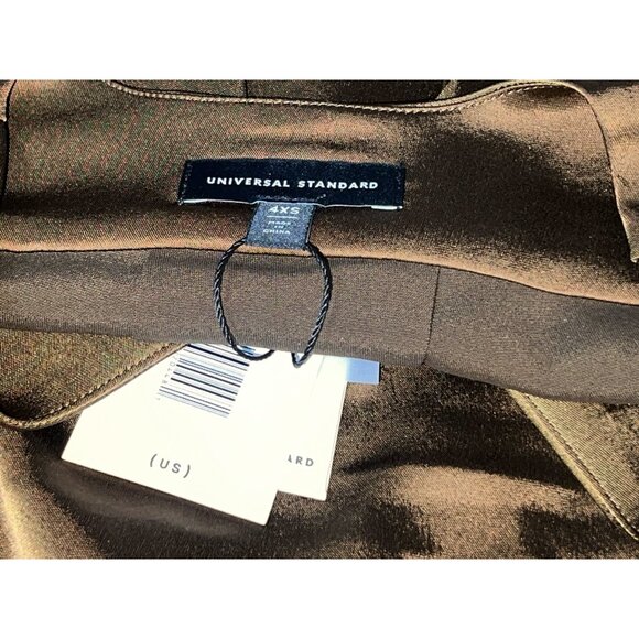 Universal Standard V Neck Satiny Long Sleeve Shimmery Blouse Sz 4XS (XS 00-0) Wo - Picture 5 of 12